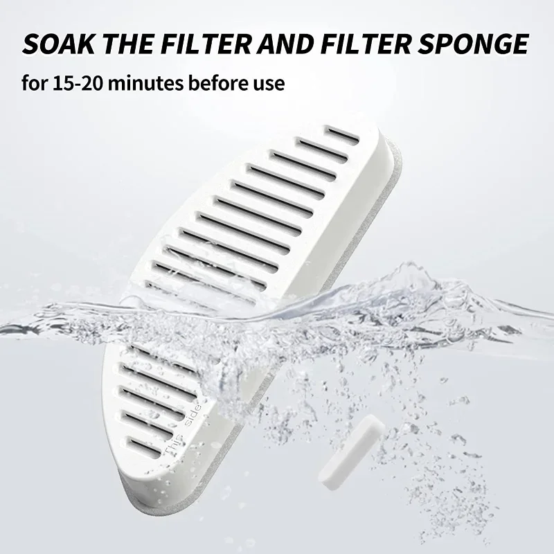 Uahpet Paquete de 6 esponjas de filtros de repuesto para fuente automática para mascotas de 67oz/2L, sistema de filtración de circulación de 6 capas - imagen 5