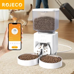 ROJECO-comedero automático para perros, 4,5l, versión WIFI, dispensador inteligente de comida para gatos, con aplicación remota, alimentador para mascotas con Control, suministros para perros y gatos