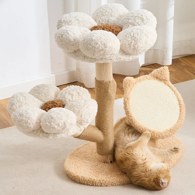 Torre rascador de madera para gatos compacta para pisos pequeños - imagen 2