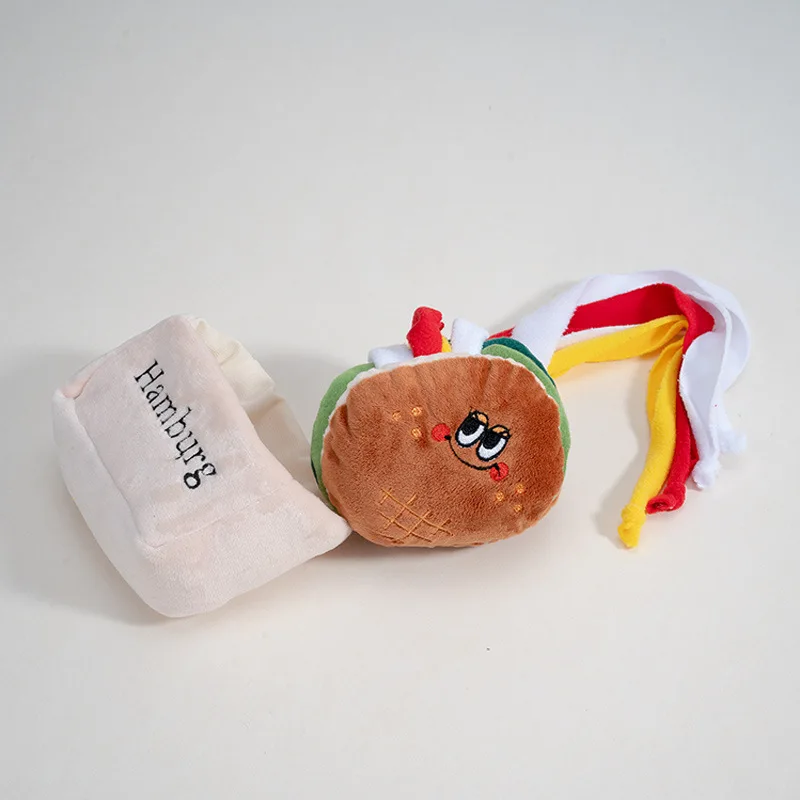 Juguete de sándwich de hamburguesa INS, papel adhesivo, comida oculta, banda de comida oculta para mascotas, juguete de sonido, rompecabezas para perros, accesorios para perros - imagen 3