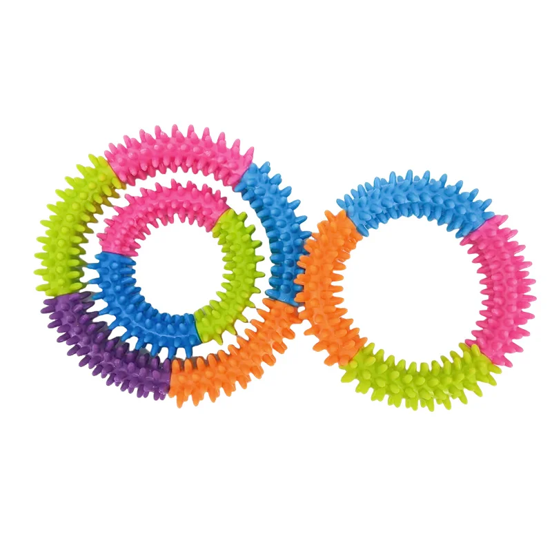 Juguetes bonitos para perros, discos voladores de entrenamiento, anillo circular con puntas para mascotas, mordedura para perros, limpieza Molar de dientes, suministro de juguete para mascotas, accesorios para perros - imagen 3