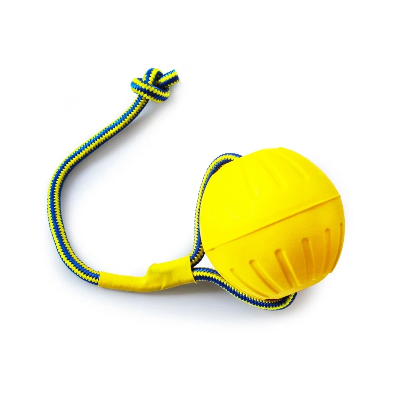 Pelotas de juguete para mascotas de 7/9cm con cuerda, juguetes interactivos de entrenamiento físico al aire libre, pelota para masticar para perros EVA, juguete flotante de verano para mascotas - imagen 5