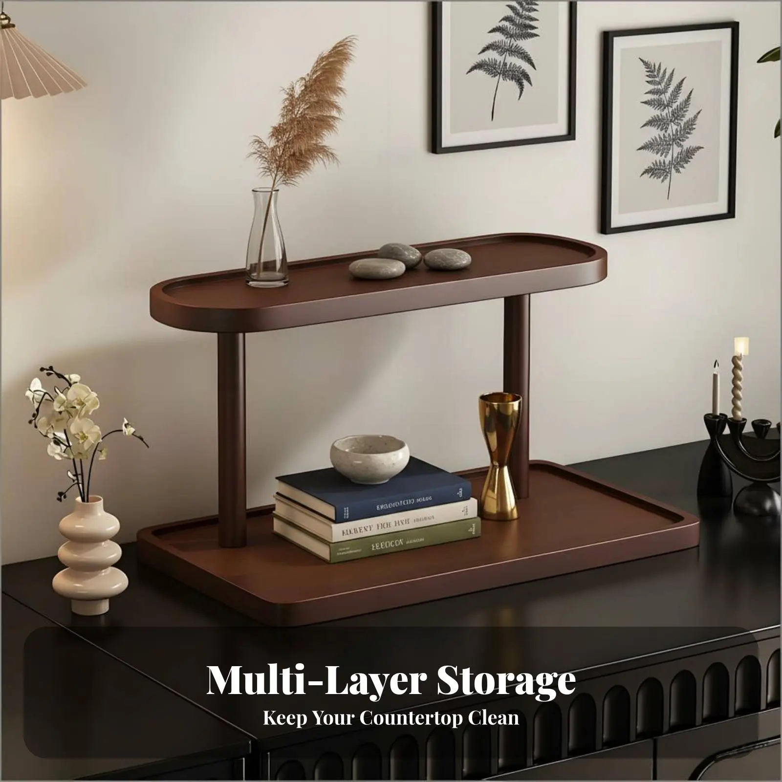 Organizador vintage de madera para accesorios de gatos y perros - imagen 2