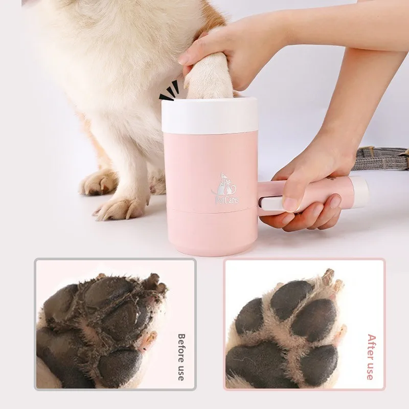 Taza de limpieza de pata de perro de silicona suave portátil, lavado de pies al aire libre, lavado rápido automático de pies, suministros de aseo para limpieza de mascotas - imagen 4