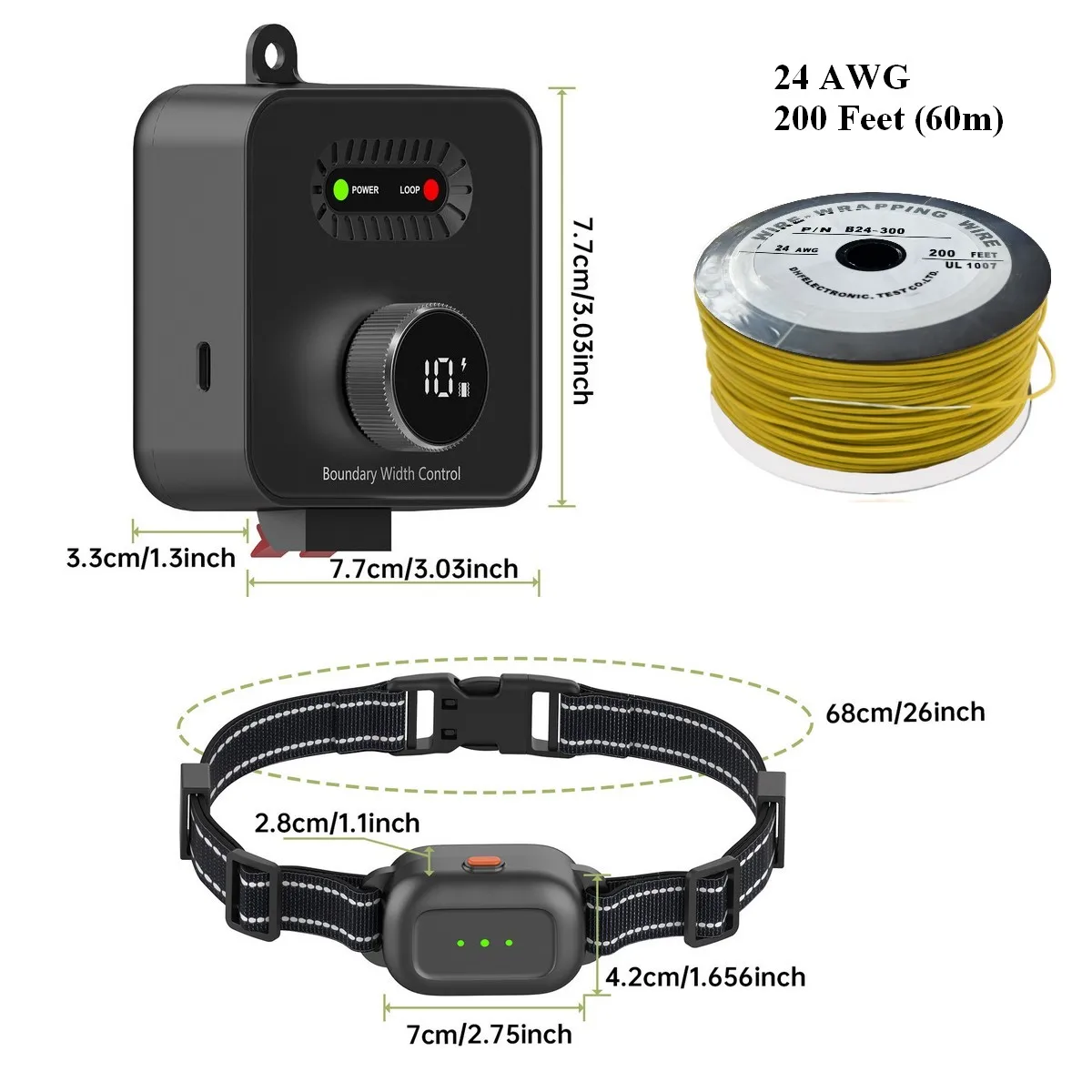 Collar de valla eléctrica para perros, sistema electrónico de contención de mascotas, valla con cable en el suelo, collares de choque recargables impermeables para perros - imagen 3