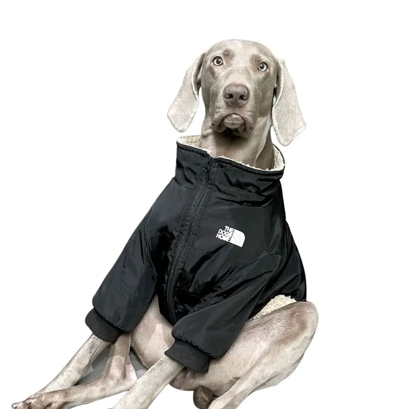 Ropa impermeable para perros grandes, chaqueta cálida de lujo para perros grandes con cremallera, ropa Labrador Golden Retriever Dobermann - imagen 5