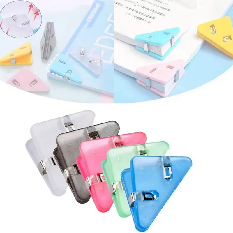 Clips de papel triangulares, Clips de esquina multifuncionales, Clip de documentos para Clip de libro, Accesorios de escritorio, Clip de bolsa de Chip de billetes de papel - imagen 5