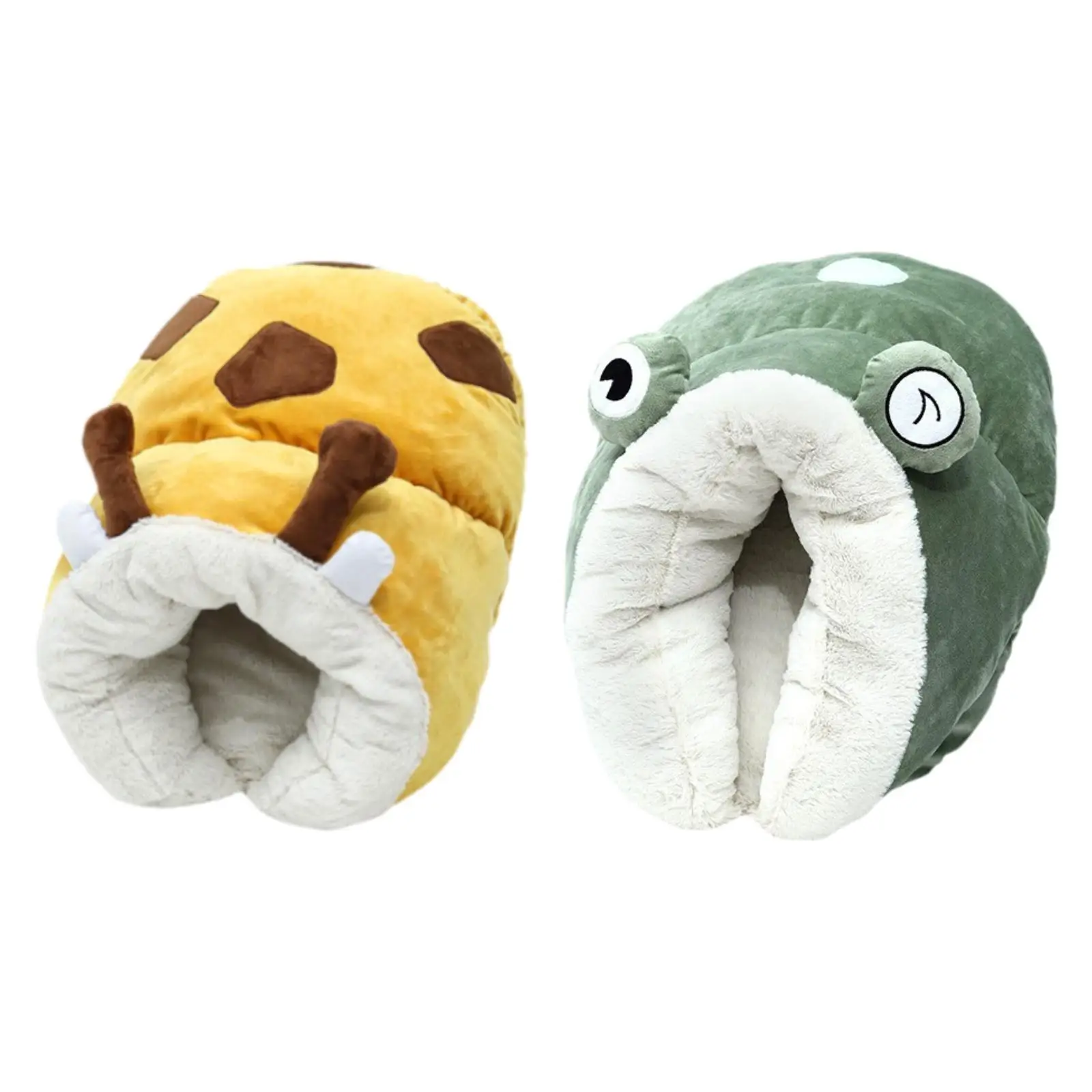 Cat Cave Bed Plush Burrowing Cave Anti Slip Bottom Hooded Cute Cat Hut Sleeping Bag Winter Warm Pet Bed for Indoor Gift Puppy