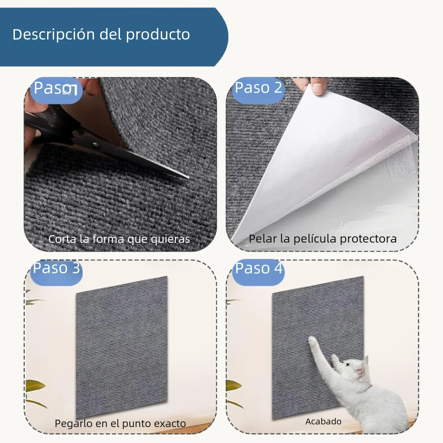 Tablero antiarañazos para gatos, protección para sofá, patas afiladas, alfombra autoadhesiva recortable, tablero rascador para gatos, juguetes para gatos - imagen 5
