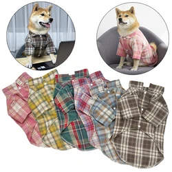 Camiseta para perros pequeños y medianos a cuadros con hebilla