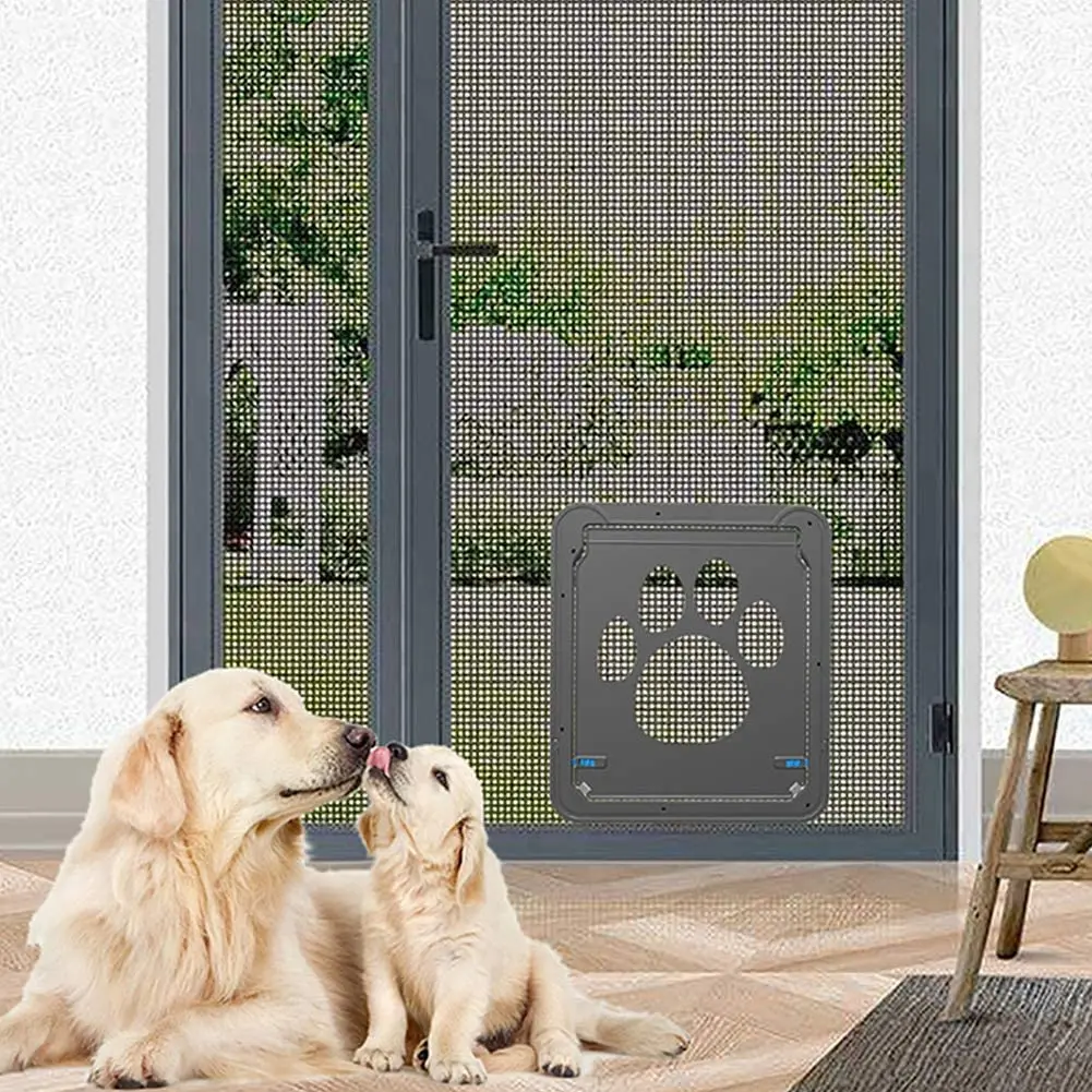 Puerta de seguridad para mascotas, pantalla magnética bloqueable para exteriores, puerta de ventana para perros y gatos, entrada libre, jardín bonito, fácil de instalar, nueva moda - imagen 2