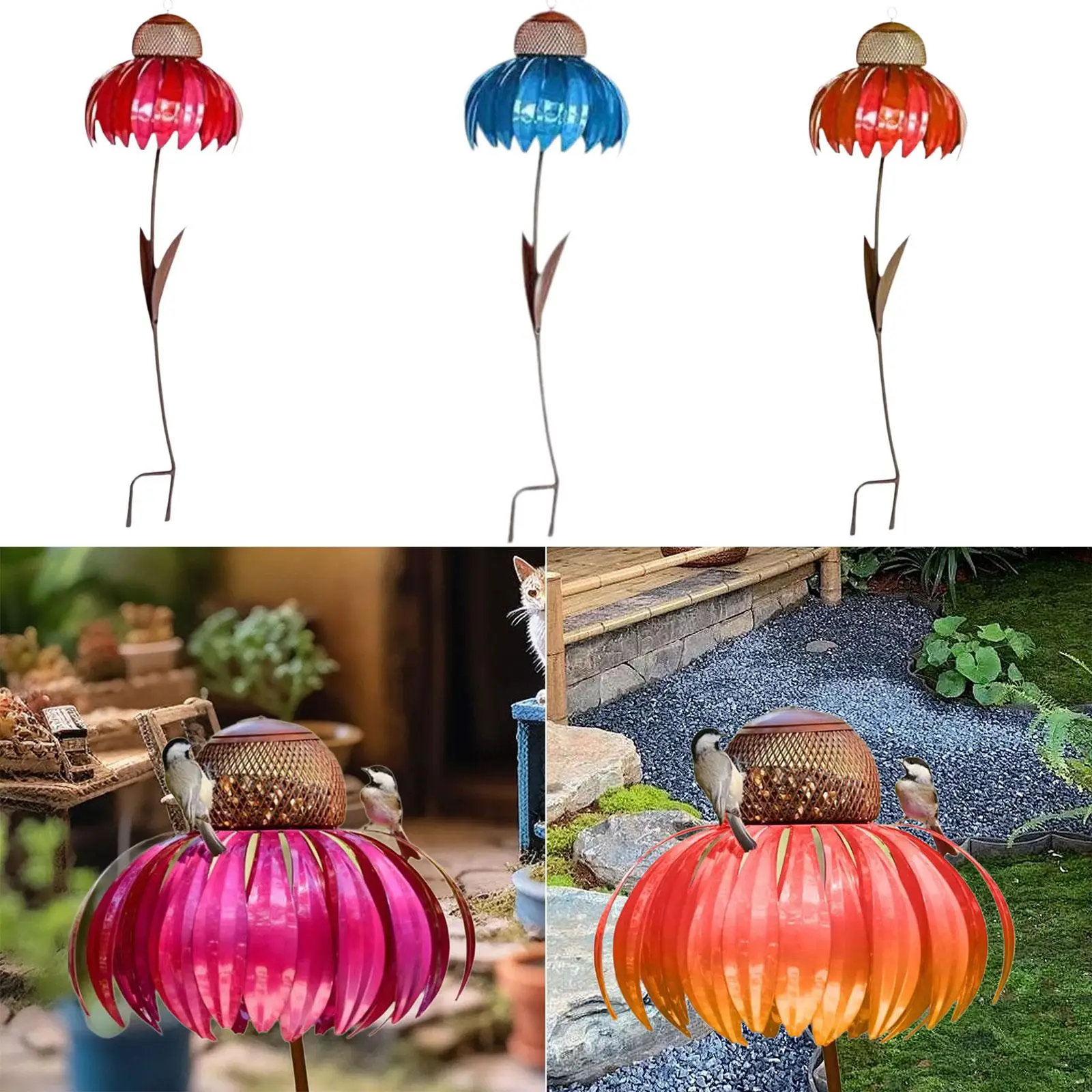 Bird Feeder Hummingbird Feeder Flower Garden Stake Nut Feeder for Backyard Balcony Bird Feeder Hummingbird Feeder Flower Garden Stake Nut Feeder for Backyard Balcony