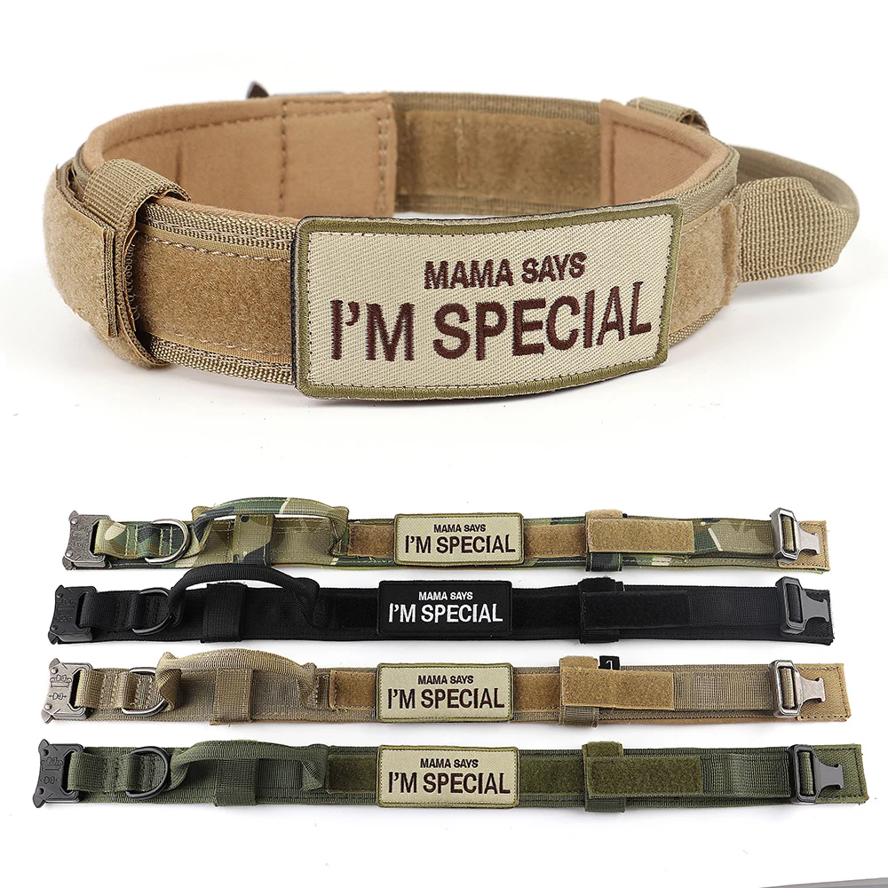 Collar táctico con mango para perro, Accesorio militar de nailon, ajustable, ideal para entrenamiento de mascotas, perros medianos y grandes, Pastor Alemán - imagen 2