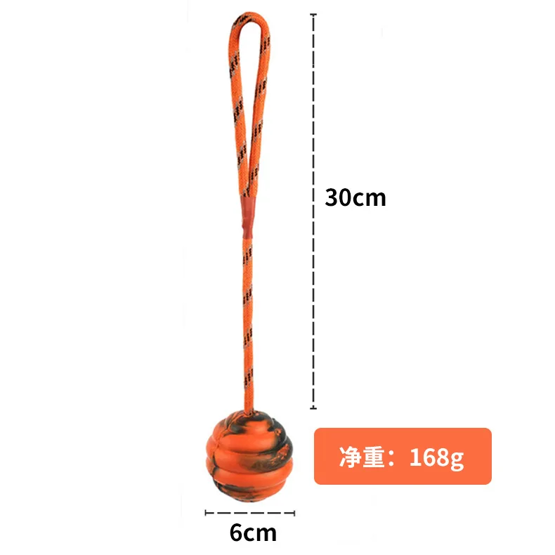 Pelota de goma resistente con cuerda para perros interactiva masticar - imagen 5