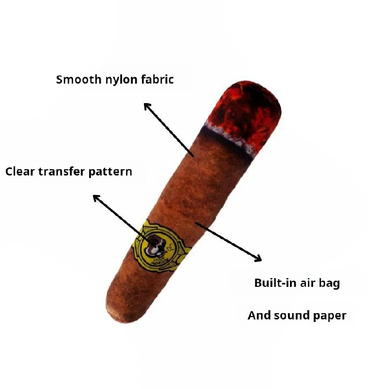 Juguete con sonido Popular para perro, simulación naranja de cigarro, juguete de peluche para mascotas, 25x6x4cm, bonito juguete chirriante para perro, bonito juguete de entrenamiento - imagen 3