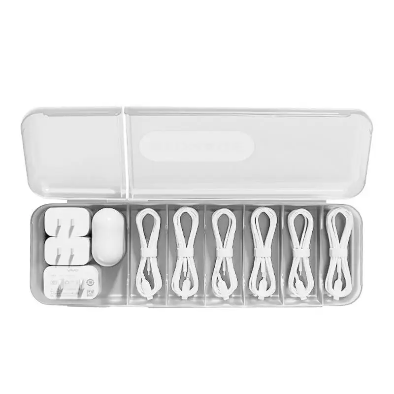 Caja de almacenamiento para llavero de joyería, estuche transparente impermeable, cargador de Cable de datos, adaptador, organizador de accesorios electrónicos - imagen 5