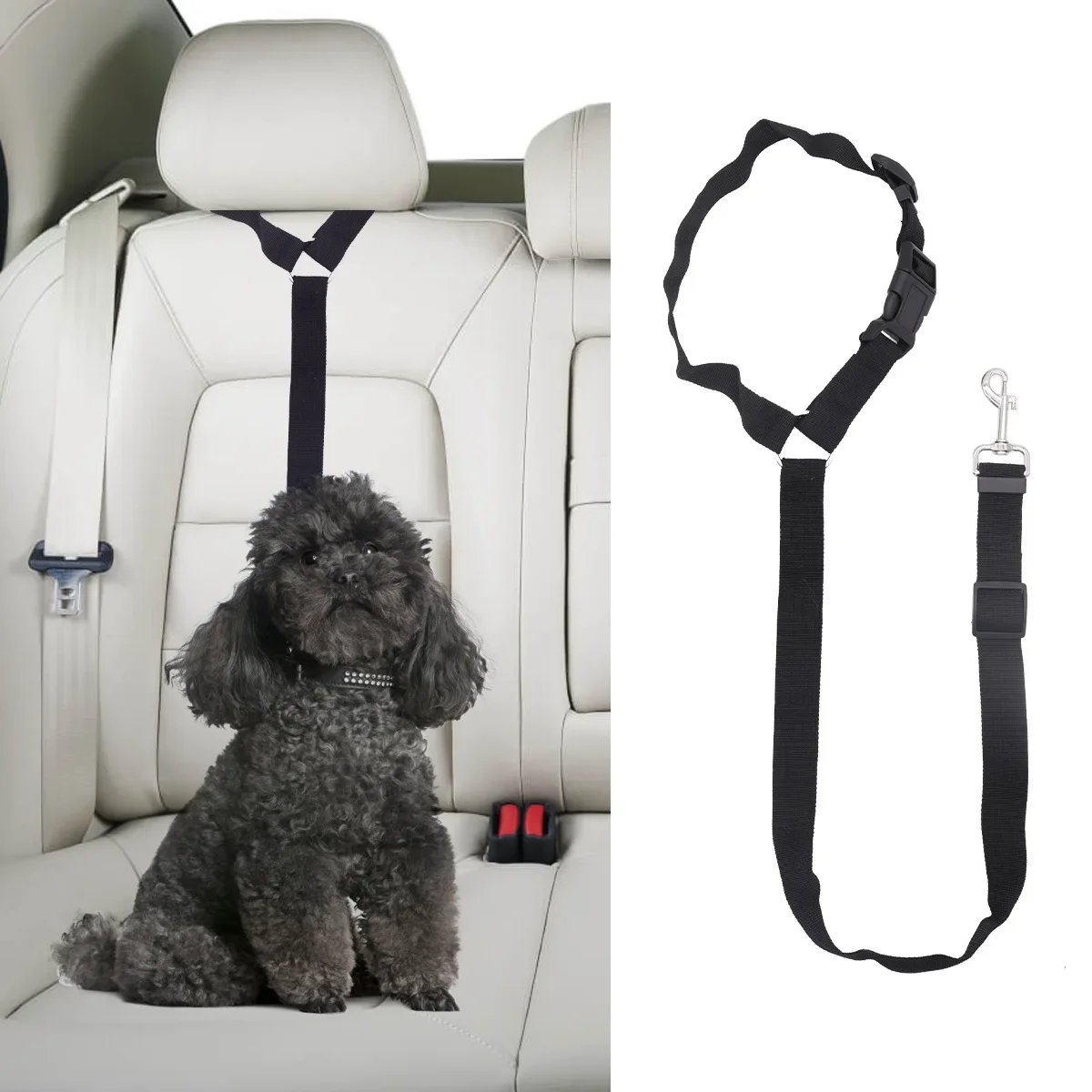 Productos para mascotas, correa para perros, resistente a mordeduras y al desgaste, cinturón de seguridad para coche, cuerda de seguridad para coche sin roturas para perros - imagen 2