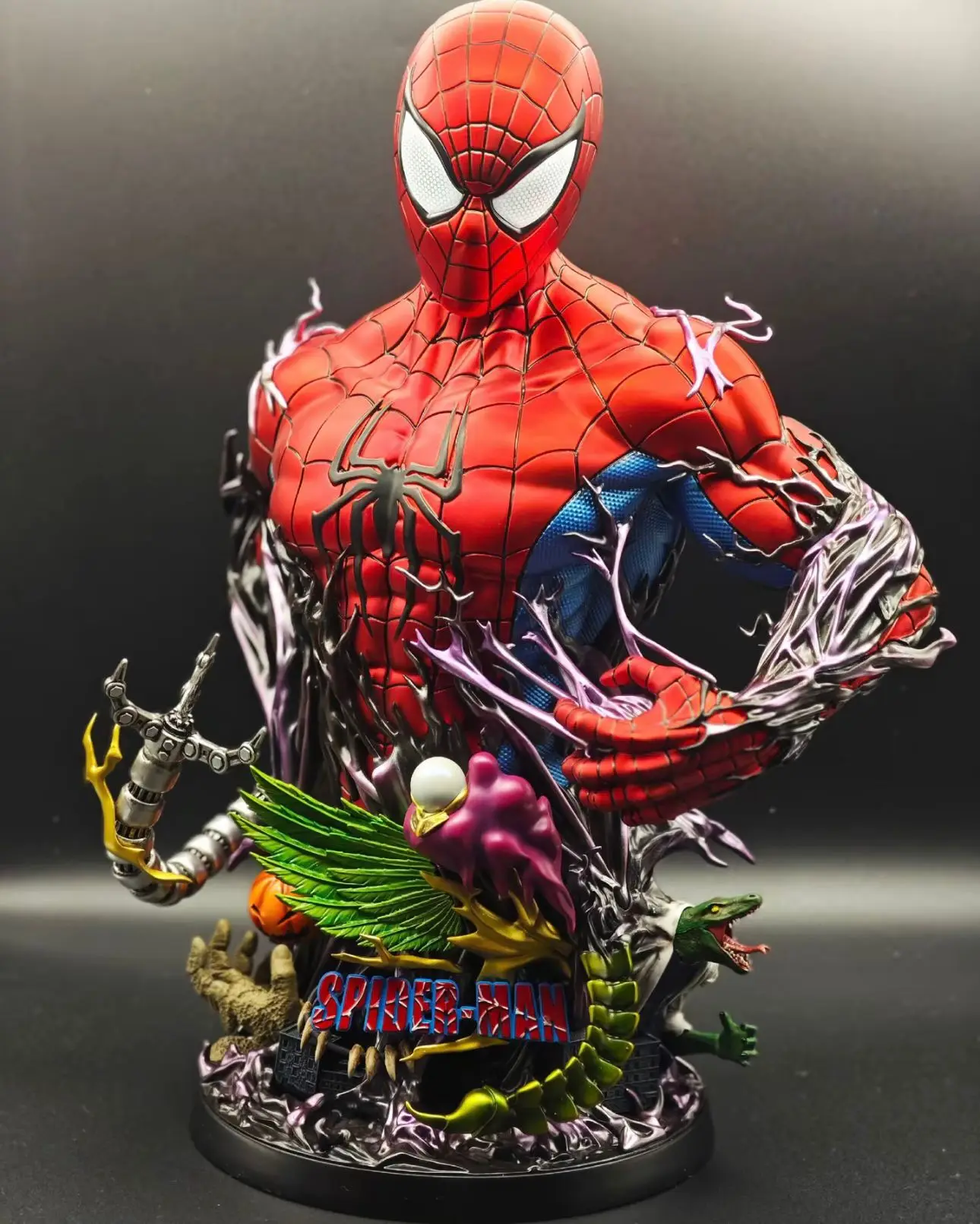 Modelo de resina de Spider-Man a escala 1/3, estatua de escena de película de Los Vengadores, adornos de decoración, figura coleccionable altamente detallada Premium