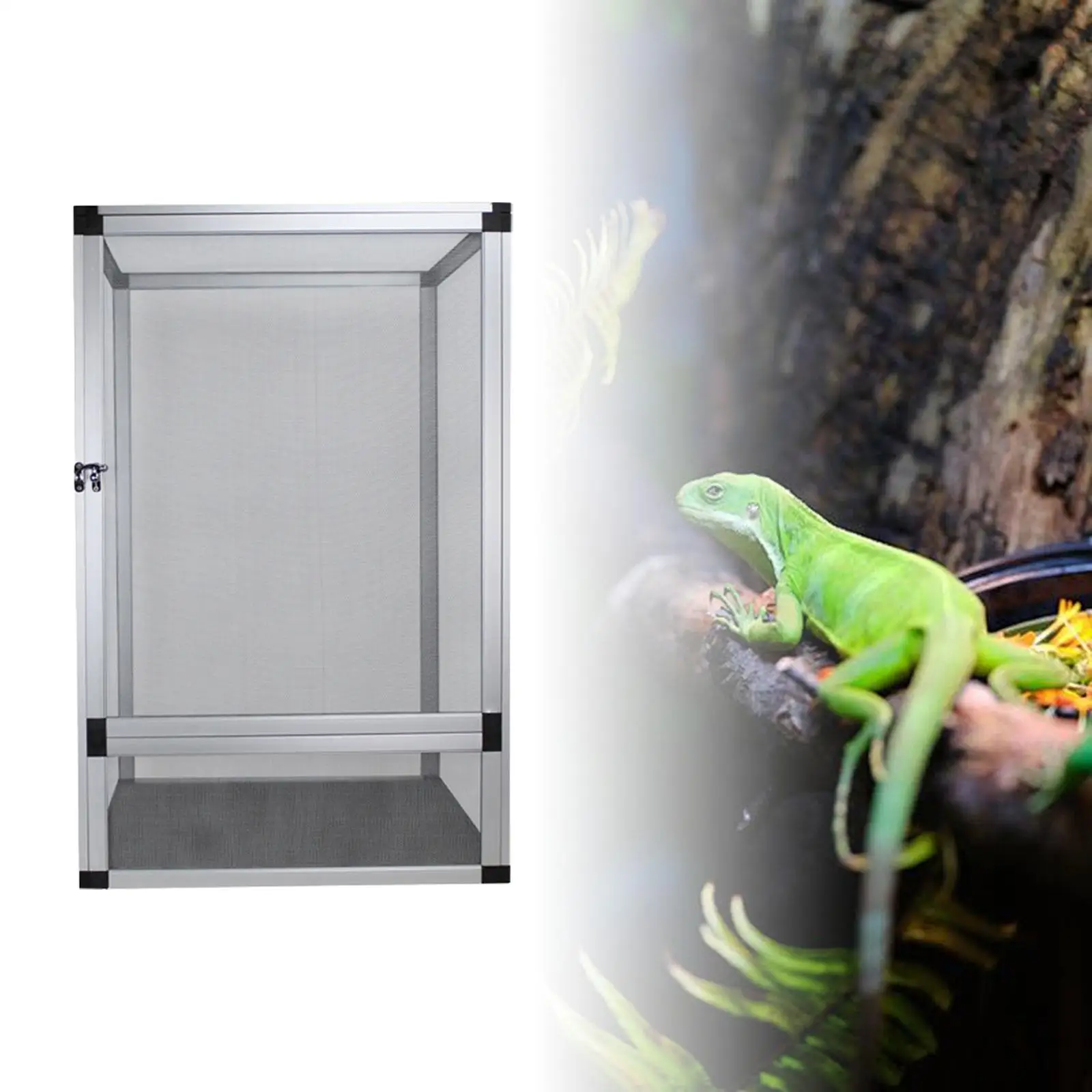 Reptile Terrarium Tank Interaction Dismantling Sturdy Pet Enclosure Ventilation for Small Turtles Snake