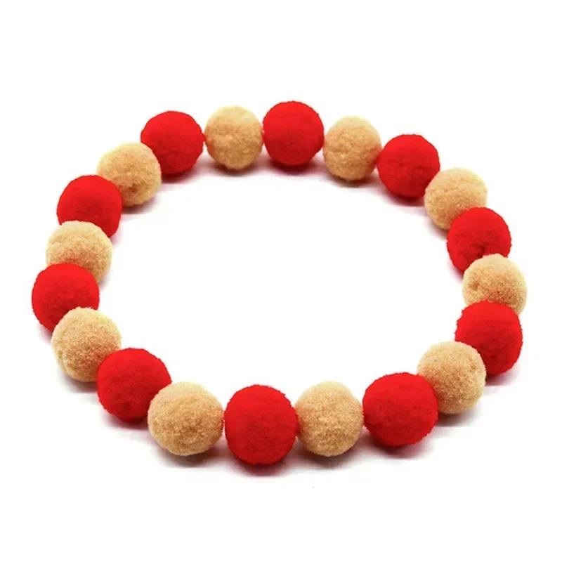 Collar de perro con bola de peluche de arcoíris, Collar para mascotas, pajaritas, suministros de aseo para perros y gatos, accesorios de moda, Festival de Navidad - imagen 2