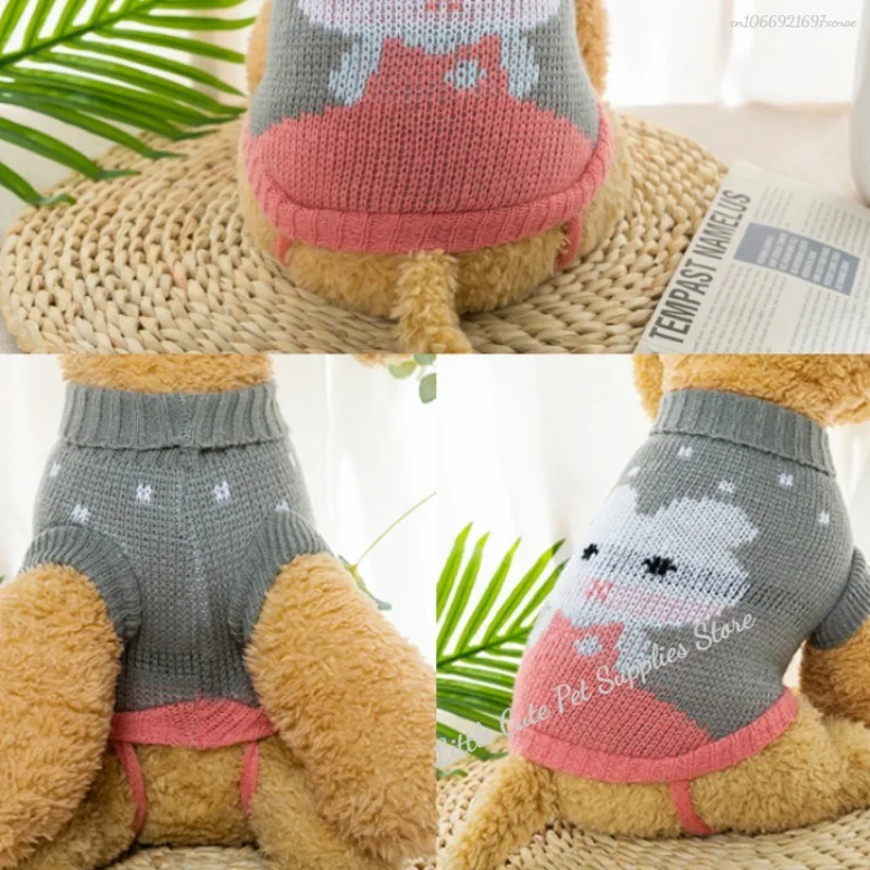 Suéter cálido para perros, ropa de invierno para perros pequeños y medianos, abrigo tejido para cachorros y gatos, Chihuahua, Bulldogs franceses, Yorkie Customes - imagen 4