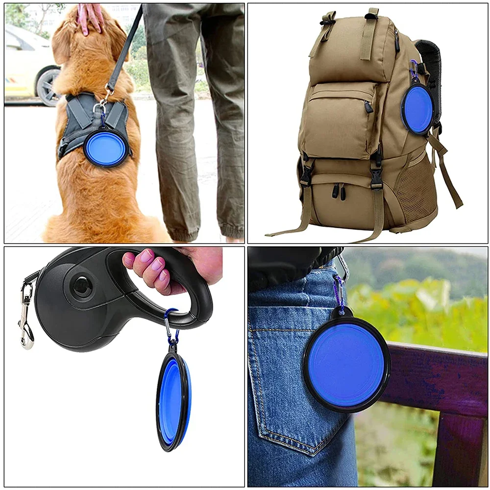Cuenco alimentador de silicona para perros de 1000ML con mosquetón, cuenco plegable para gatos, suministros de alimentación para perros de viaje, contenedor de agua y comida, accesorios para mascotas - imagen 4
