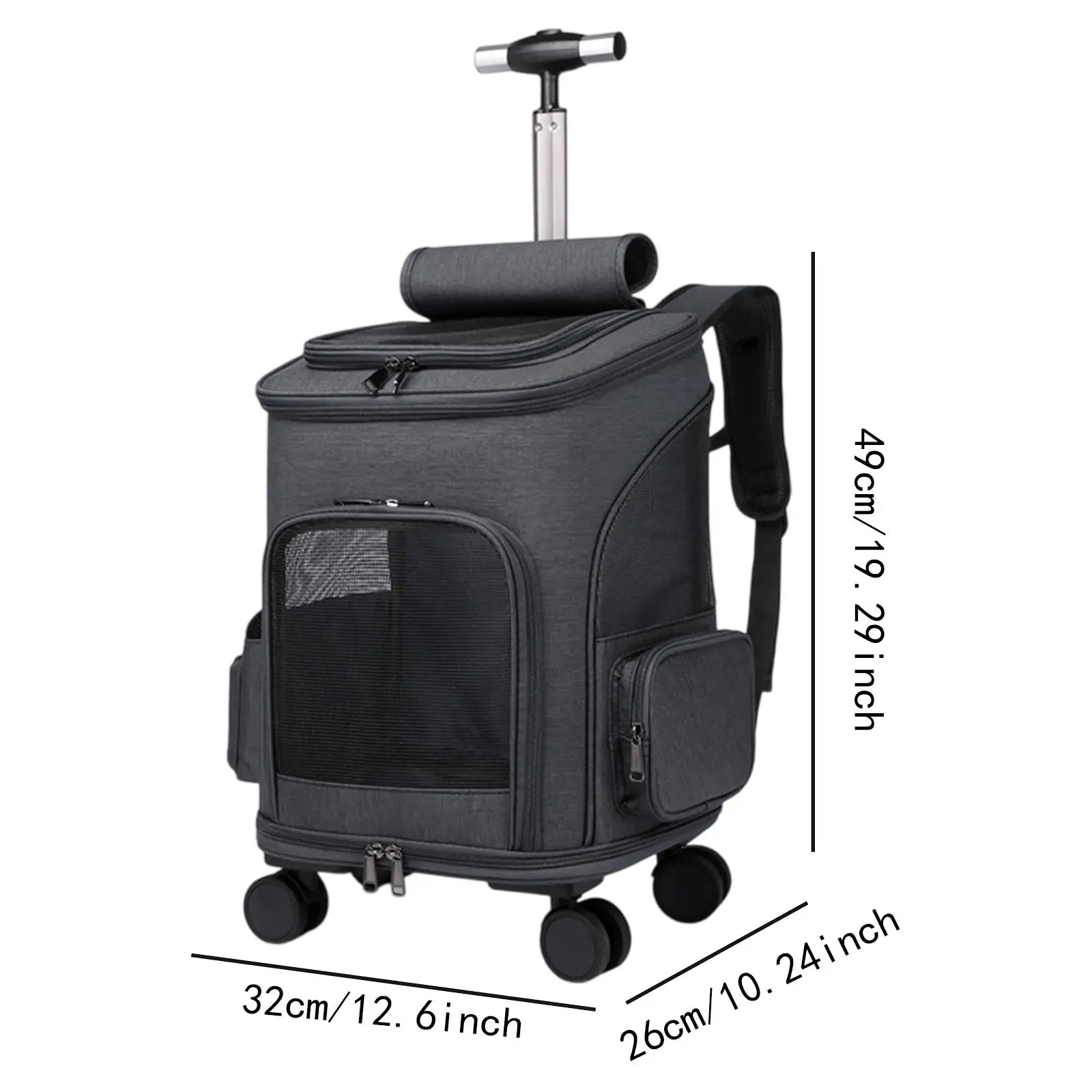 Cat Trolley Case Carrying Bag Outdoor Travel Bag for Dogs Cats Small Animals