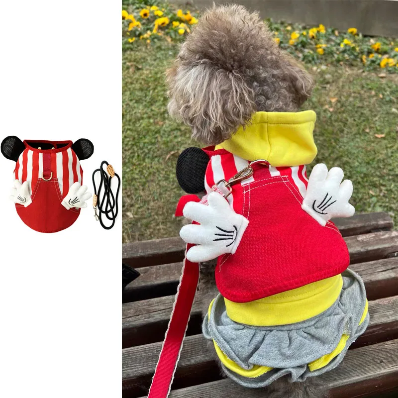 Chaleco con arnés para mascotas de lujo con alas, chaleco de malla transpirable, chaleco ajustable para perros pequeños y gatos, arnés, correa, suministros para mascotas Pug