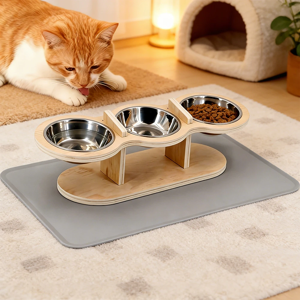 Comedero elevado para gatos y perros pequeños – Tazones de acero - imagen 4