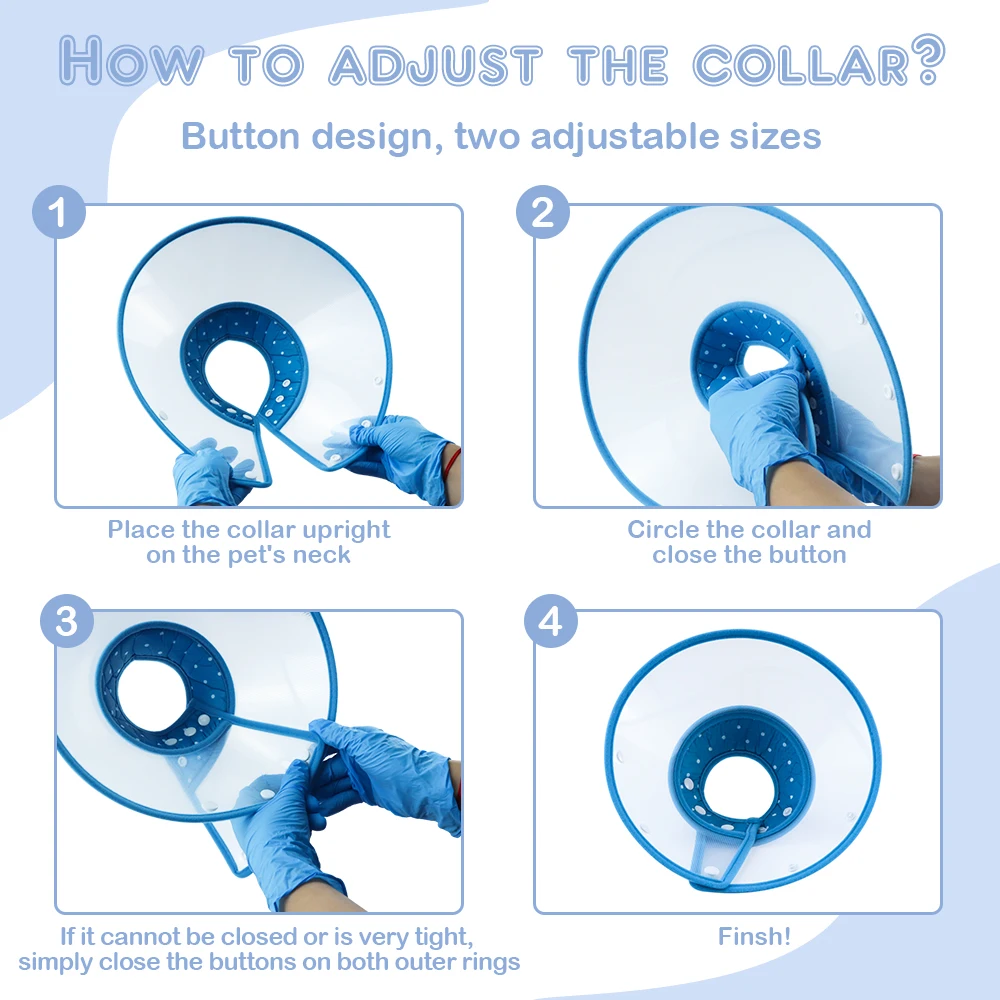 Collar isabelino para gatos, previene arañazos, lamiendo, collares de recuperación para mascotas, protección para heridas, recuperación de cirugía ajustable, Collar electrónico para perros - imagen 4