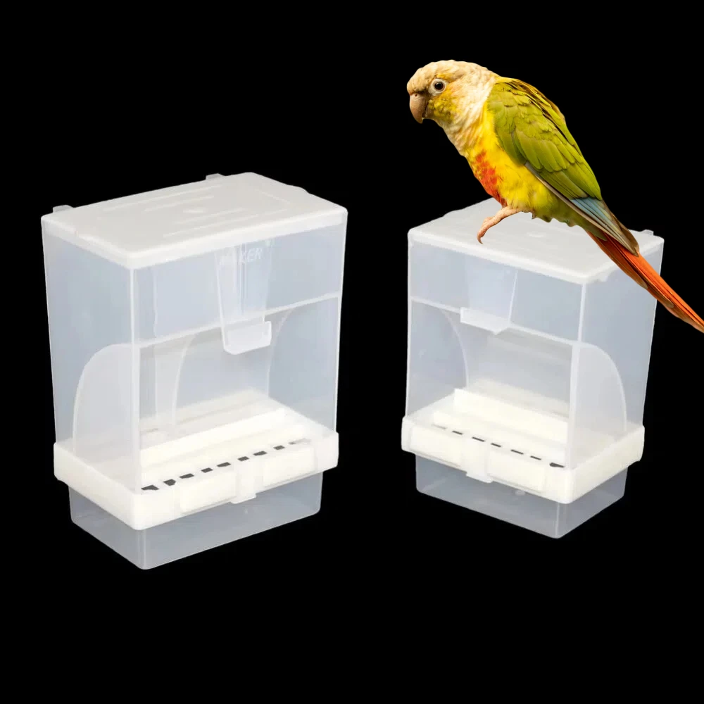 1 unidad de comedero automático colgante para loros, comedero para pájaros, comedero automático para loros, contenedor extraíble a prueba de salpicaduras, jaula para pájaros para mascotas