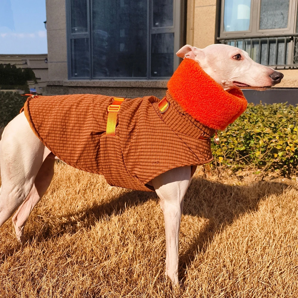 Abrigo de Invierno para Perro - Naranja acolchado con cuello alto - imagen 5