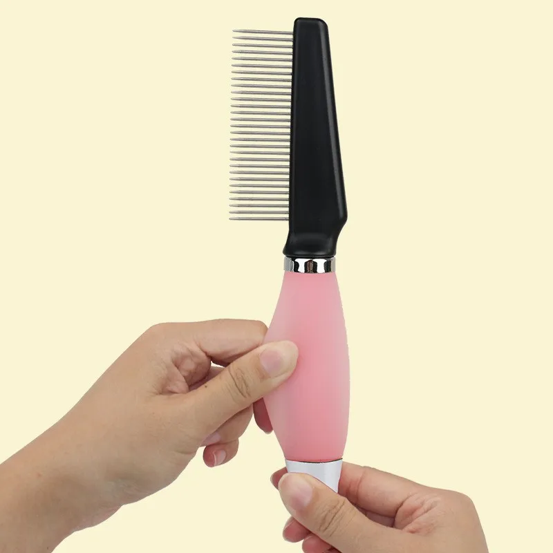 Peine para perros, removedor de pelo para mascotas, cepillo de masaje para gatos, peines con mango de silicona para gatos, cepillo de cuidado para perros con apertura de nudos, accesorios para mascotas - imagen 5