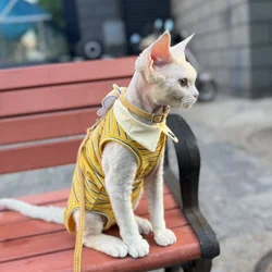 Polo para gato Esfinge de algodon manga corta color amarillo