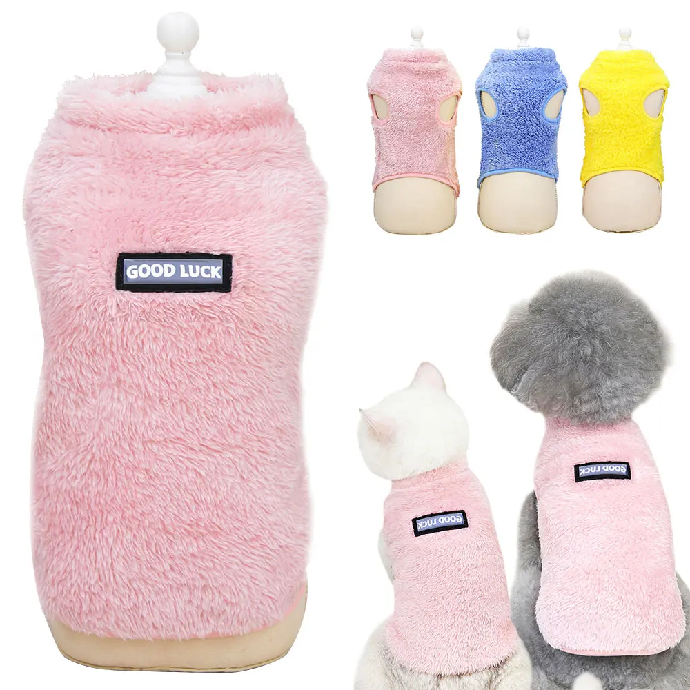 Ropa para gatos, abrigo cálido de invierno para cachorros y gatos, chaleco para perros pequeños y medianos, traje de franela suave para gatitos, Chihuahua, disfraz para mascotas - imagen 2