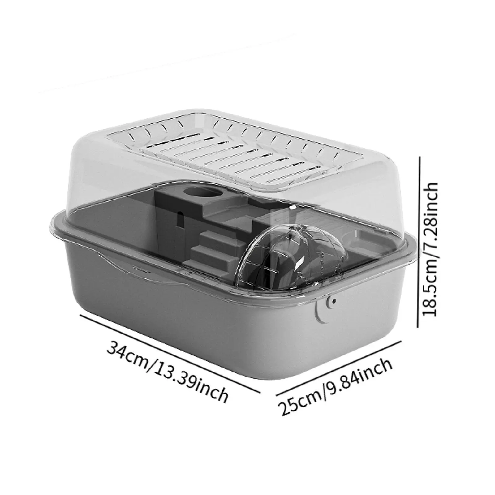 Hamster Cage Acrylic Hamster Enclosure Luxury Openable Top with Water Bottle Breathable Habitat Small Animal Cage Mice