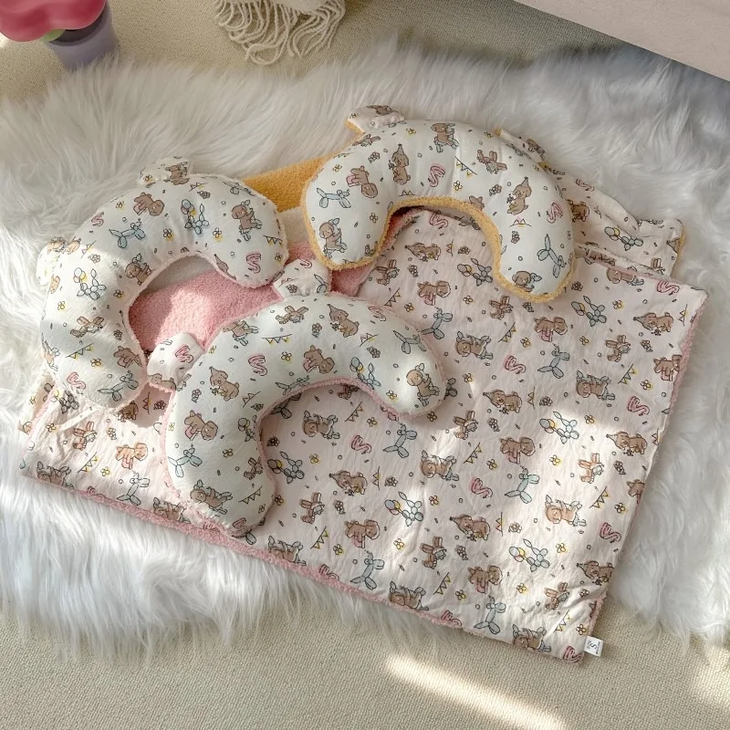 Manta para mascotas con almohada, estera nido estampada para perros y gatos, almohada para dormir para perros y gatos, colcha, estera cálida para cachorros - imagen 5