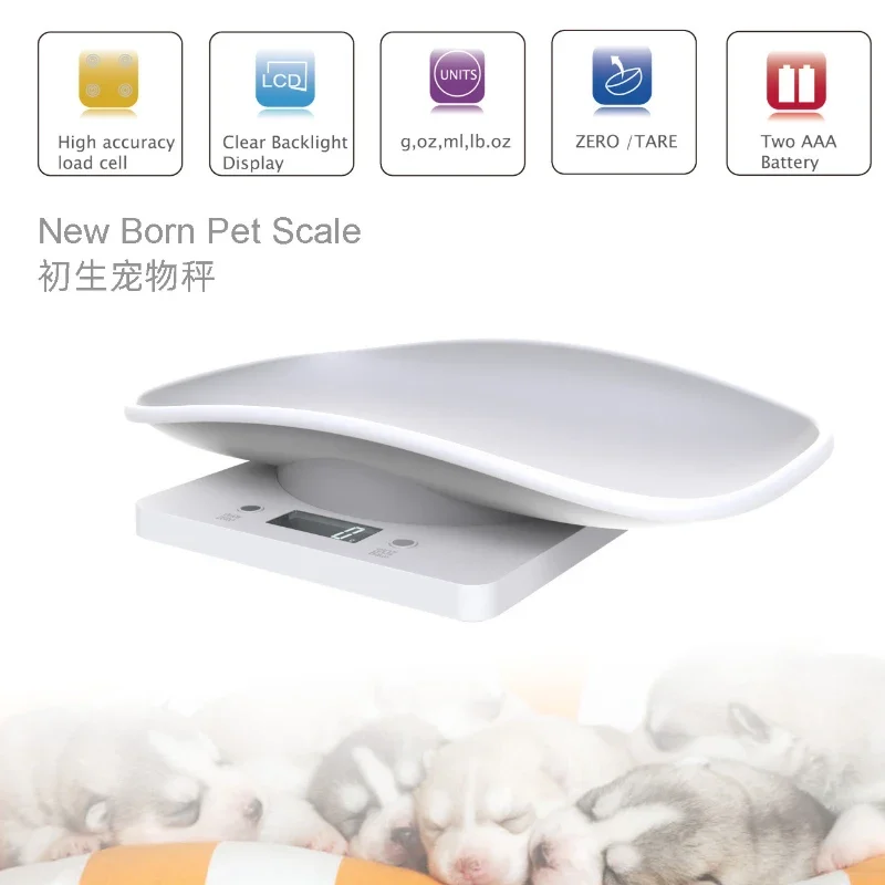 Pequeños animales pequeños recién nacidos báscula para hornear cocina báscula electrónica bandeja de báscula para mascotas - imagen 4