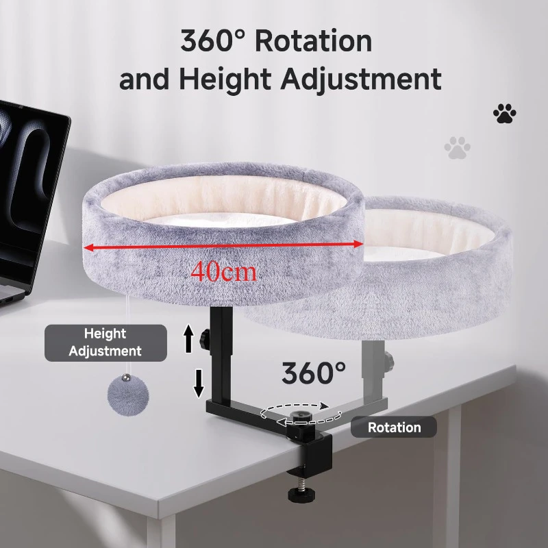 Cama redonda giratoria ajustable para gatos y perros pequeños - imagen 5