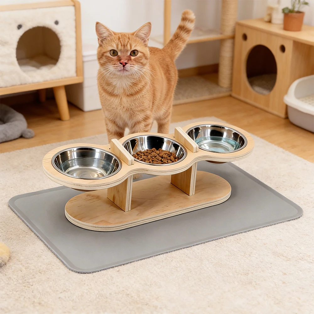 Comedero elevado para gatos y perros pequeños – Tazones de acero