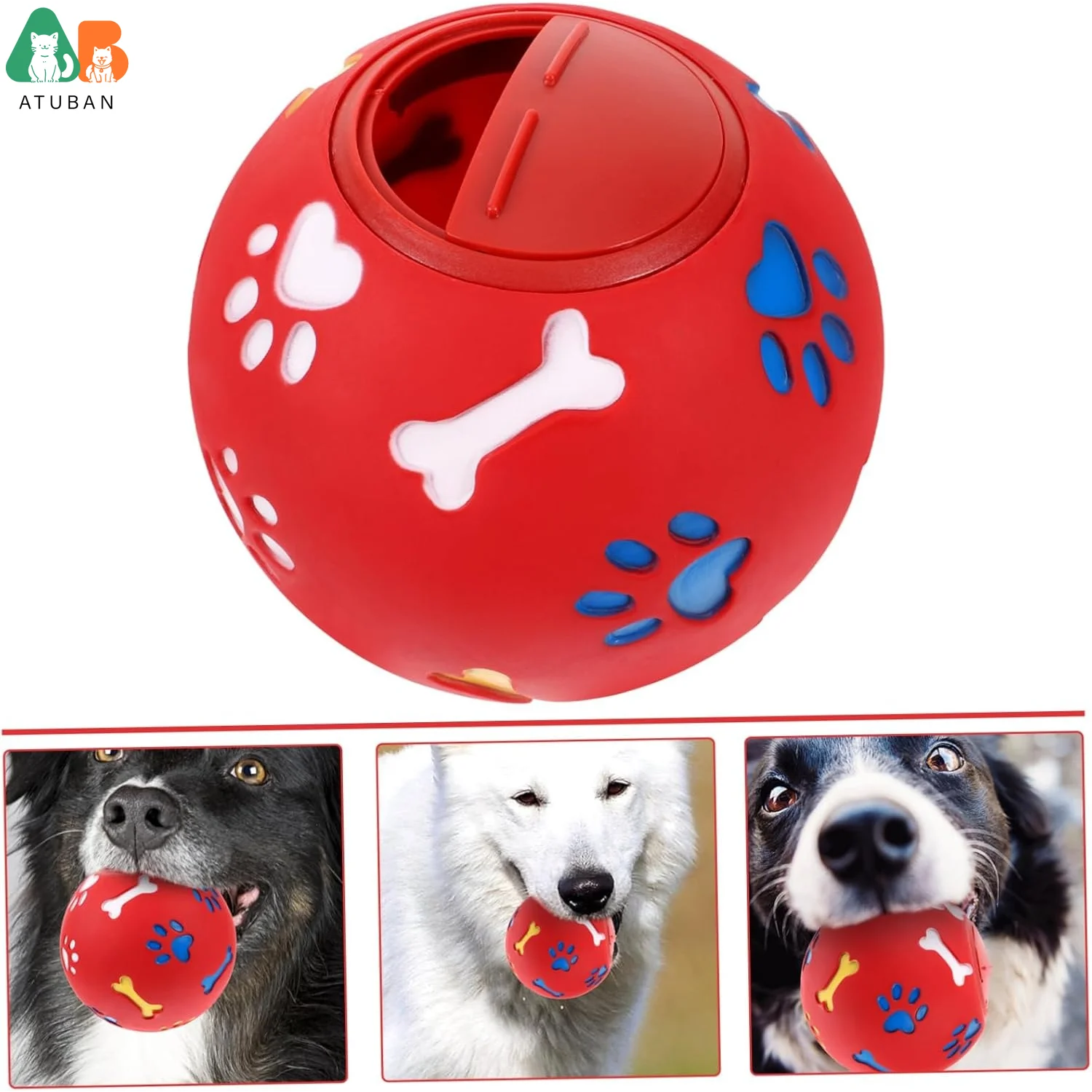 ATUBAN-juguete interactivo dispensador de golosinas para perros, juguete para masticar para perros, diversión y actividades para mascotas, cuidado, juego y entrenamiento interactivos