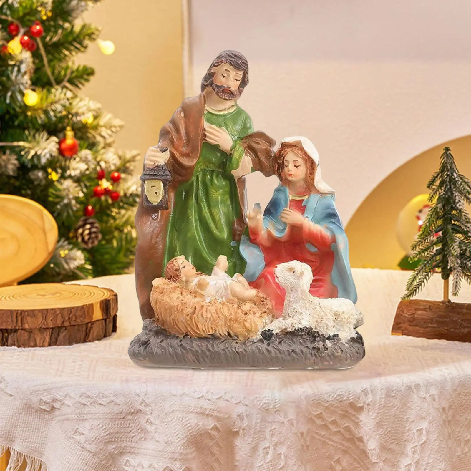 Christmas Nativity Figurine Set Xmas Statue Collection Holy Family for Farmhouse Christmas Nativity Figurine Set Xmas Statue Collection Holy Family for Farmhouse