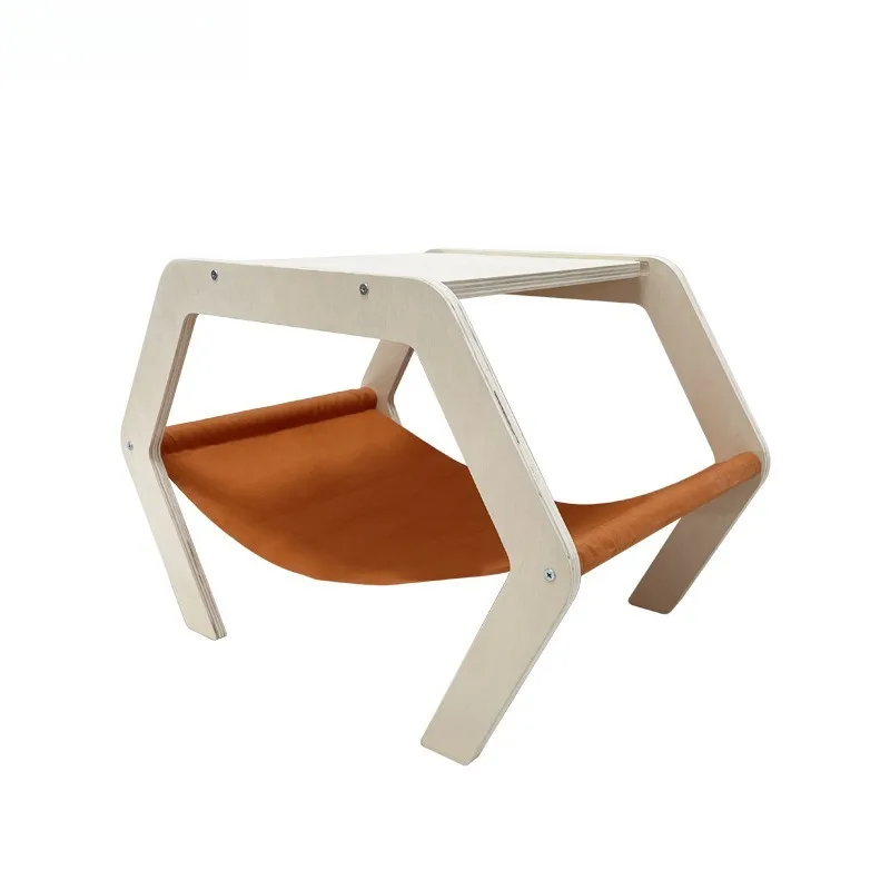 Hamaca hexagonal de madera colgante y transpirable para gatos grandes - imagen 5
