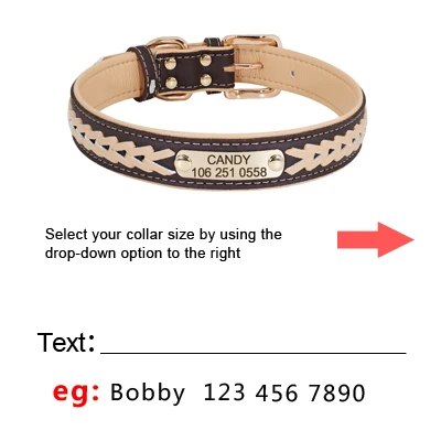 Collar de identificación de perro personalizado, Collar de cuero PU, placa de identificación antipérdida, grabado gratis, para perros pequeños, medianos y grandes, Pitbull - imagen 4