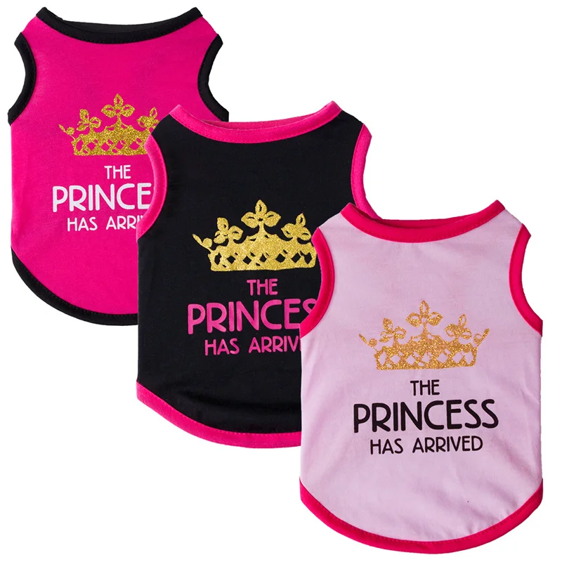 Chaleco sin mangas para perros y mascotas, camiseta con estampado de princesa y Príncipe, ropa para cachorros pequeños, gatos, Chihuahua, Yorkshire, verano - imagen 3