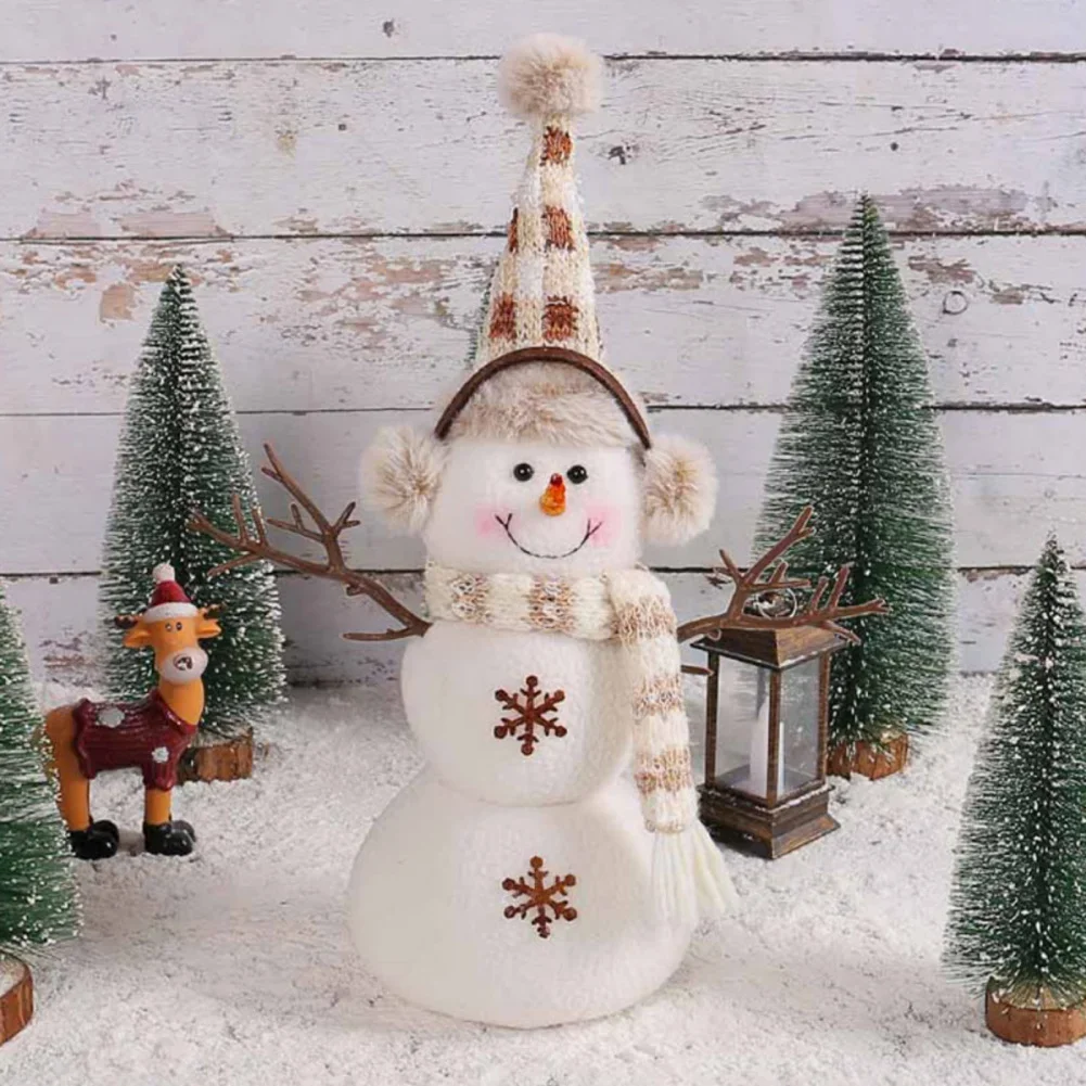 Muñeco de nieve de felpa para decoración navideña, muñeco de nieve para el hogar, centro comercial, ventana de Hotel, adornos de árbol de Navidad - imagen 3