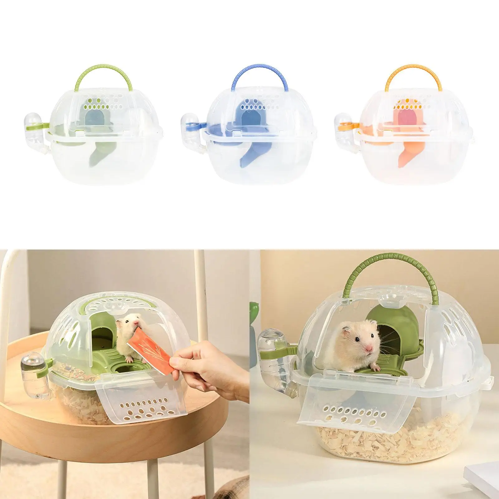 Hamster Carrier Cage Clear Small Animal Carry Case for Ferrets Squirrel Mice