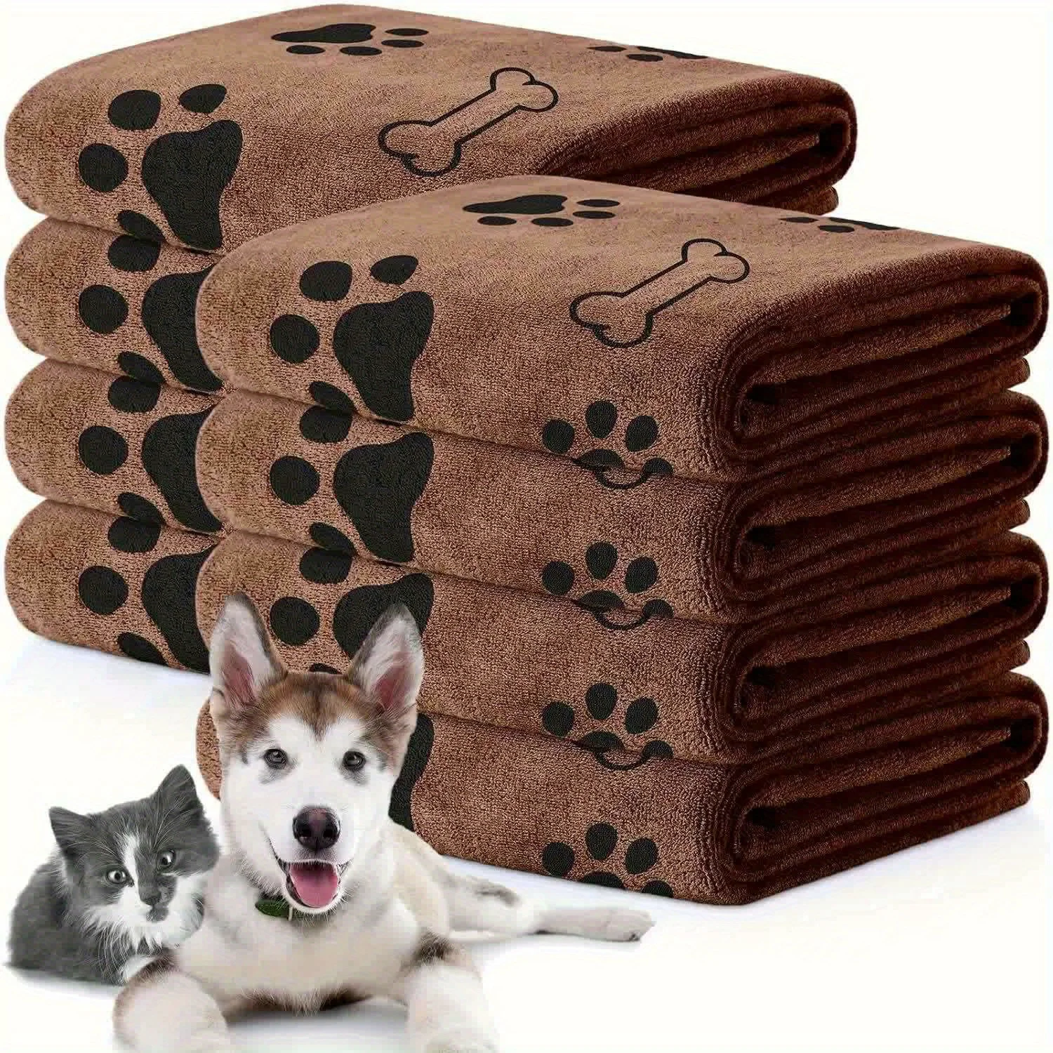 Toallas para perros, microfibra de secado rápido: paños absorbentes para limpieza de patas y baño para mascotas para razas medianas, 40x24 pulgadas