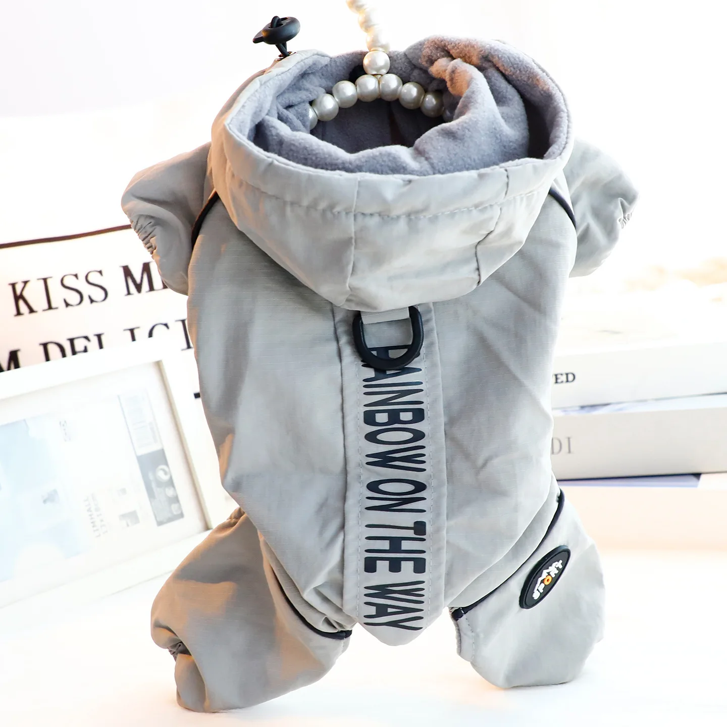 Ropa para cachorros, ropa de otoño e invierno, chaqueta de tracción gruesa de cuatro patas para montaña, productos para mascotas de peluche para perros pequeños