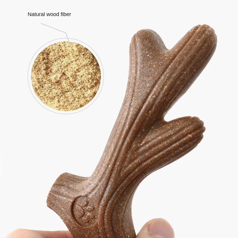 Juguetes para masticar para perros, palo de Limpieza de dientes molares, madera de pino interesante, forma de hueso lindo, mordedura duradera, juguete interactivo para cachorros, suministros para mascotas - imagen 3